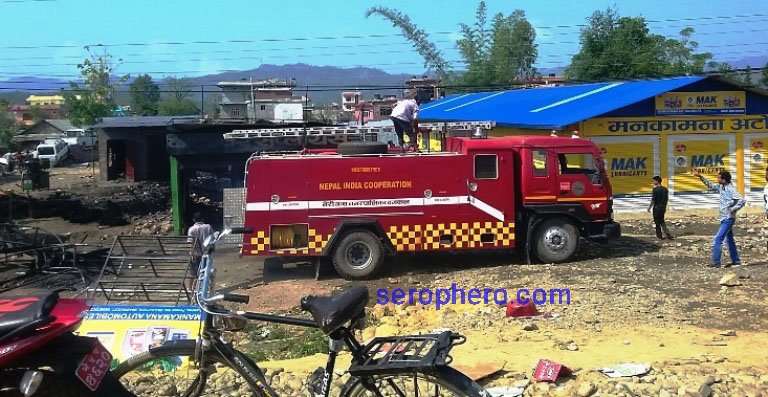 टायर रिसोलिङमा आगलागी : वीरेन्द्रनगरमा दमकल नहुदा समस्या