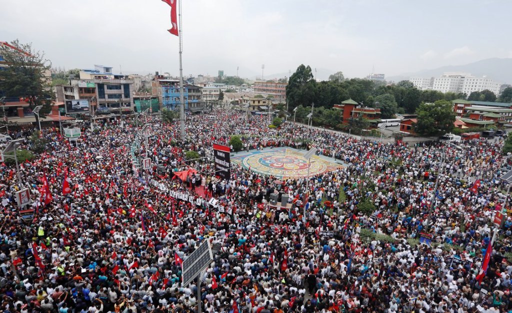 माईतीघरको शान्तीपूर्ण प्रदर्शन, संयममित प्रदर्शनकारी
