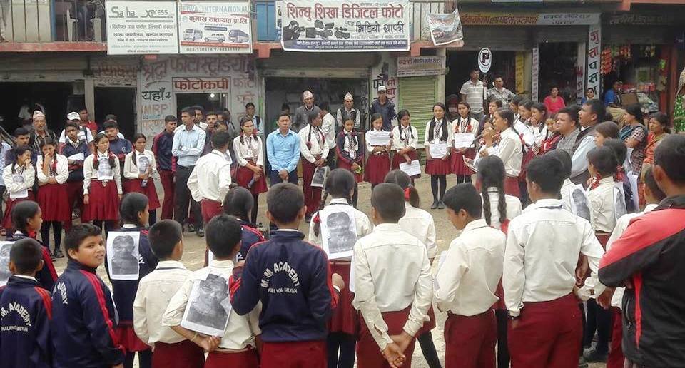 निर्मला पन्तको हत्यारालाई कारवाहीको माग गर्दै सल्यानमा प्रदर्शन