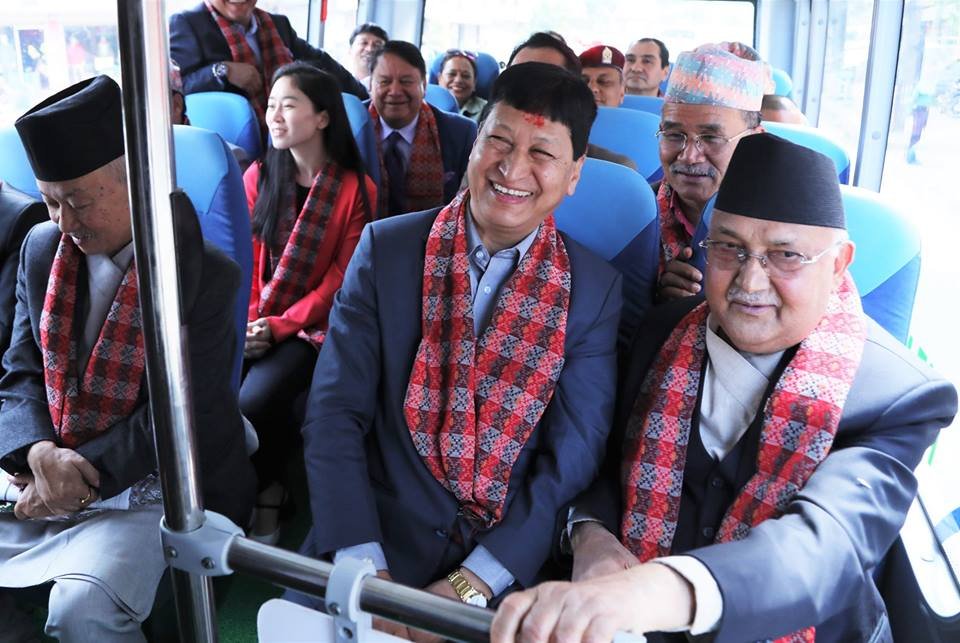 काठमाडौंमा साझाको विद्युतिय बस सेवा संचालन