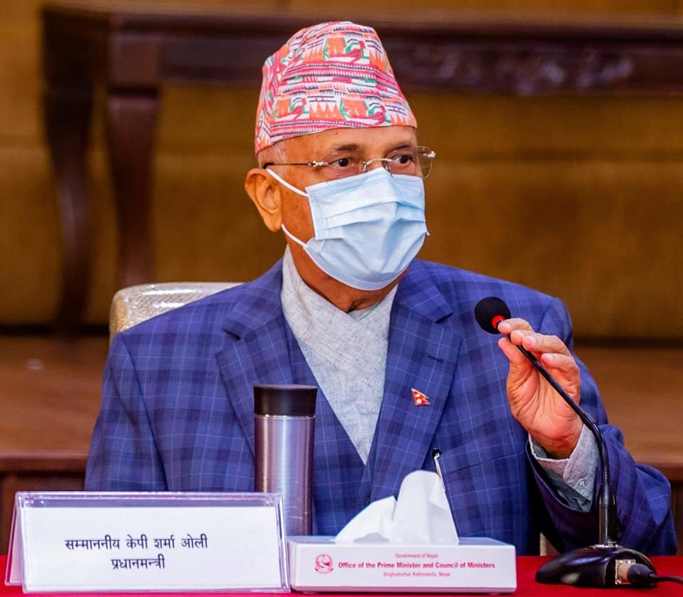 ओलीद्वारा प्रधानमन्त्रीको दाबी पेश
